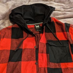 Red shirt with hood